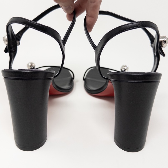 Christian Louboutin Atmospheria Leather Sphere Black Heels 40.5 EU 10.5 US - Picture 3 of 7